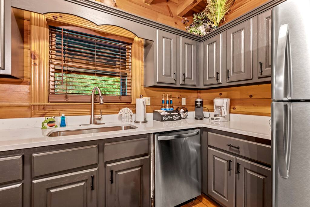 Brand new Quartz countertops are sure to be hit along with our amazing coffee bar!