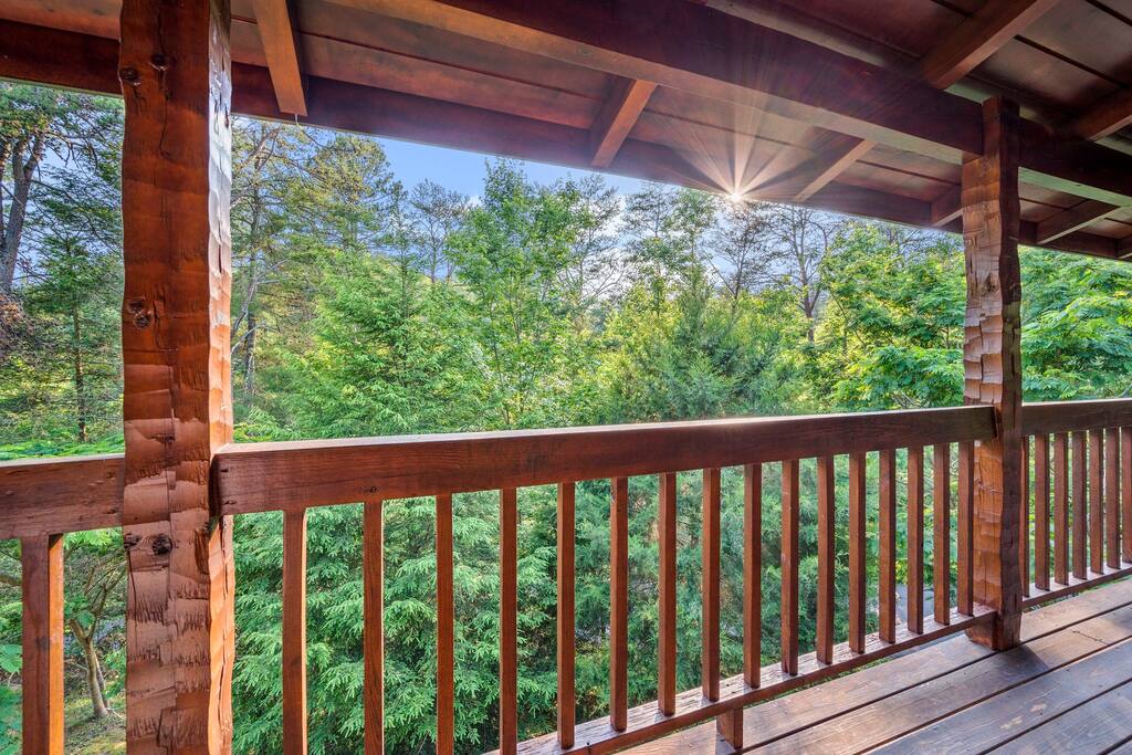 Relax with our wooded view in the Smoky Mountains of TN.