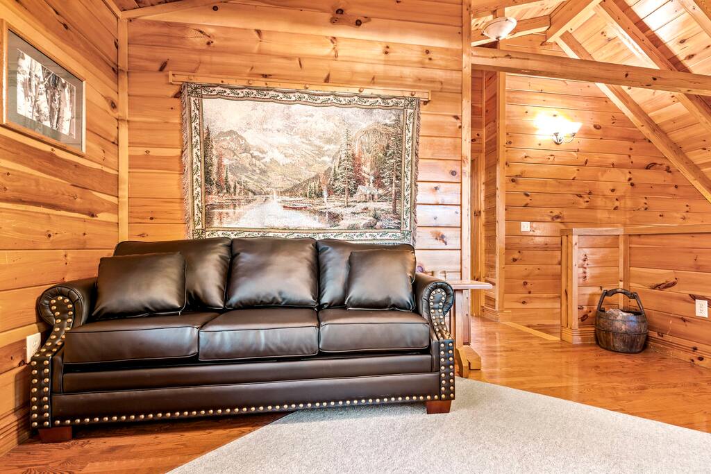 Our loft now features a queen pull out sofa for additional sleeping compacity.