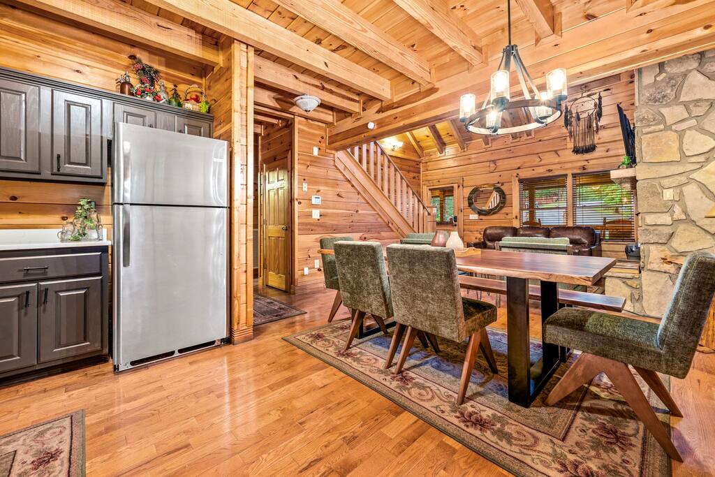 Our open concept cabin will make sure everyone feels welcomed!