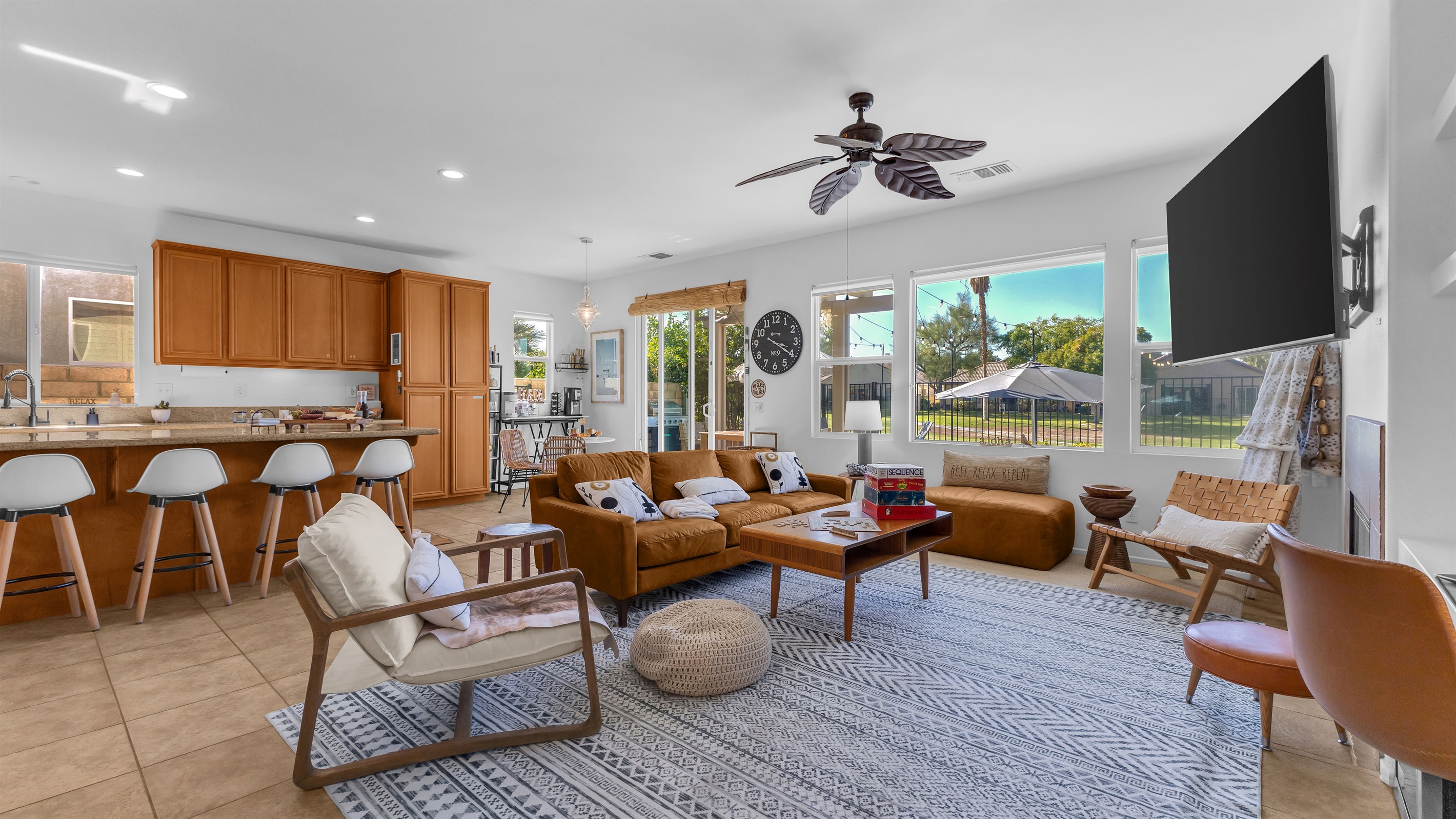 Seamless layout connects dining, kitchen, and living spaces for effortless entertaining.
