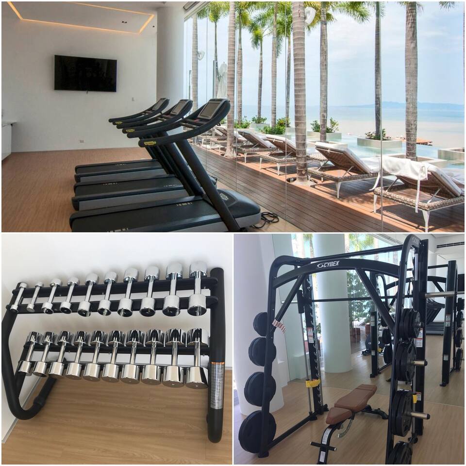 Stay in shape using the rooftop gym