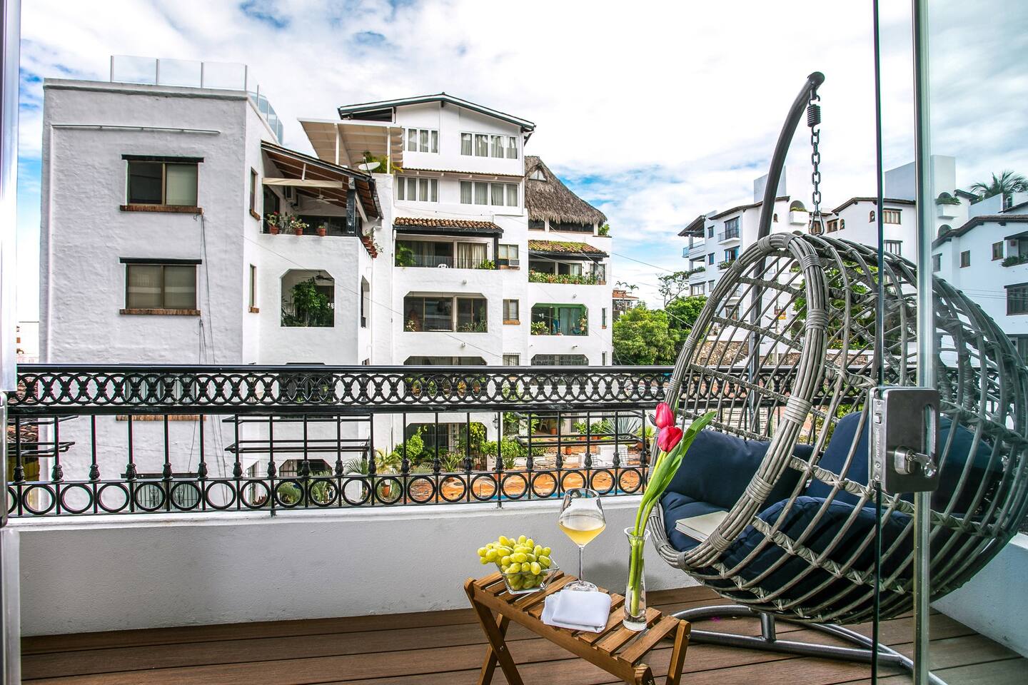 Enjoy some wine, read a book or take a nap in the cozy and comfy tear drop chair