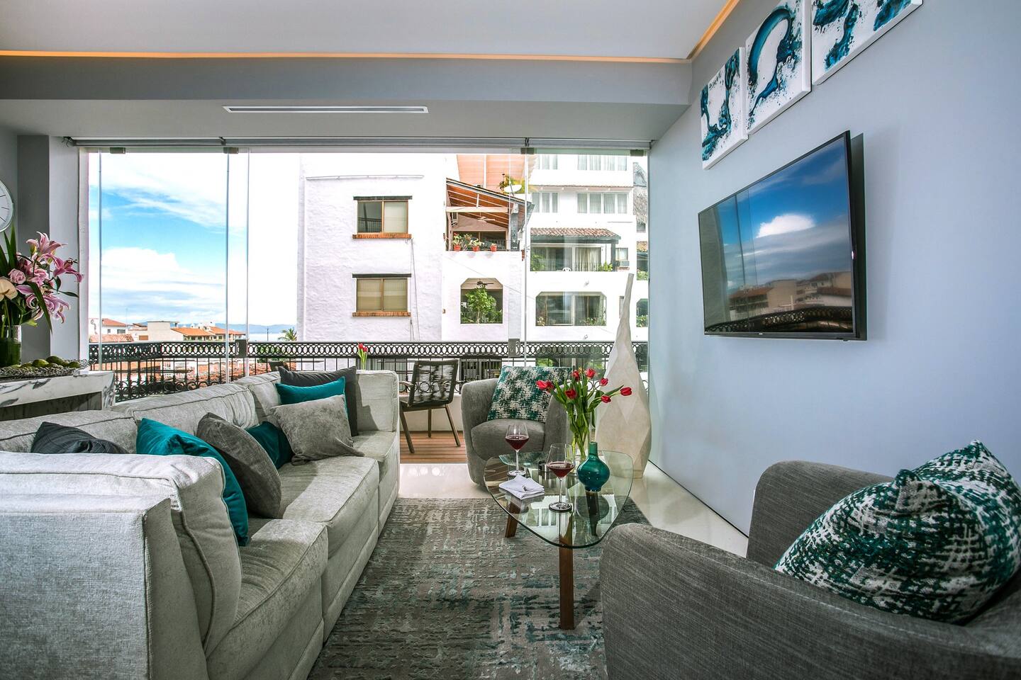 Comfortable living room with Smart TV