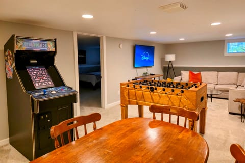 The perfect hideaway for the young ones and those who act like them. Test your skills on 100s of arcade games, foosball, or curl up to your favorite show on nearly all the streaming services.