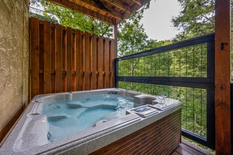 Private hot tub on back deck
