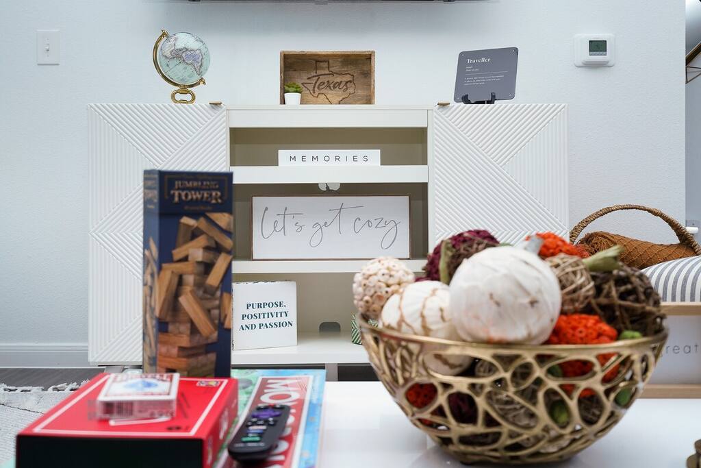 Don't want to watch TV? Start a fun family night with the board games and activities provided.