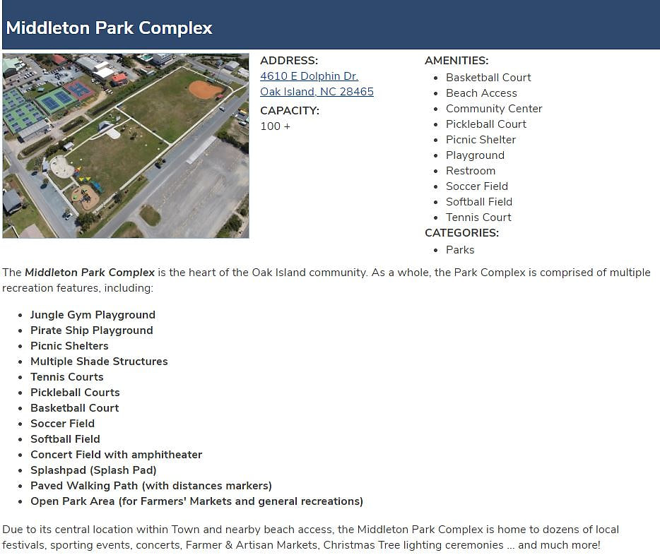 Check out the expansive Middleton Park for things to do.  And there are craft fairs, live shows, and food events there as well.