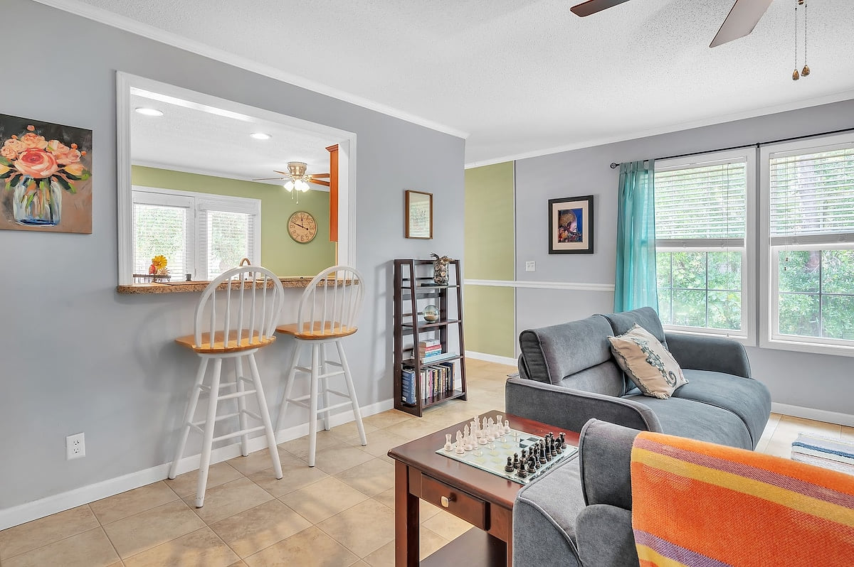 The counter chairs are a great place to stay out of the way of whoever is preparing dinner. :-)