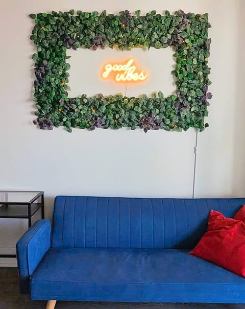 Chic lounge with vibrant decor