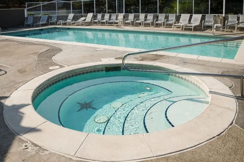 Our lovely pool and hot tub are available with fob access. The hot tub is open all year while the heated pool is seasonal and open mid-May to mid-October.