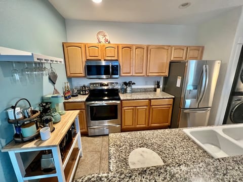 Our kitchen is very well stocked with great appliances!