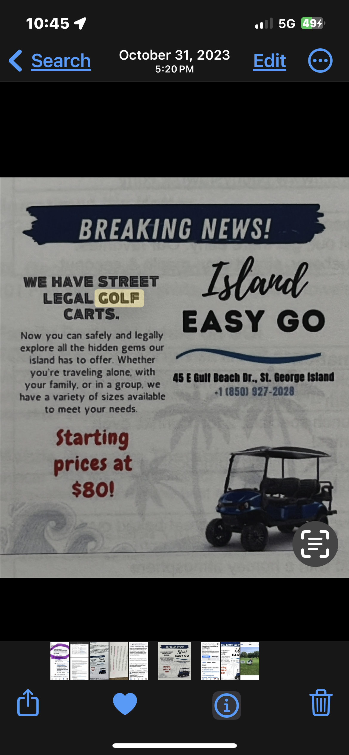 Street legal golf carts can be driven on Gulf Beach Dr. Golfcarts are a fun way to tour the island! Street legal golf carts can be driven on Gulf Beach Dr. Golfcarts are a fun way to tour the island! - Recharge by the Sea, LLC - Saint George Island
