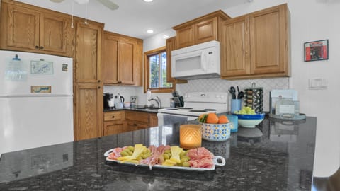 The kitchen has everything you need to make any meal. A full spice rack is included.