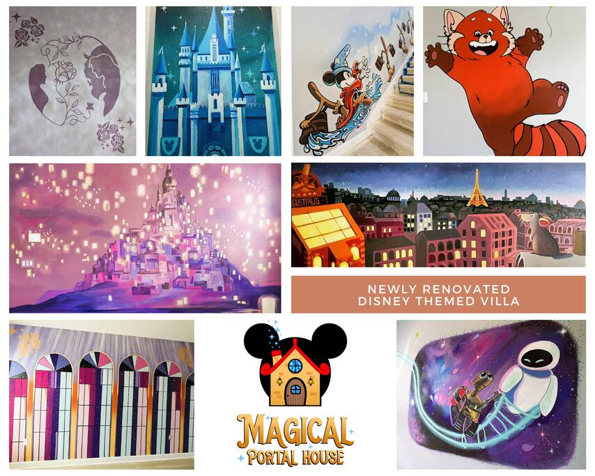 Beautiful Custom Murals throughout Magical Portal House - Magical Portal House: Fully Disney Themed Villa - Davenport