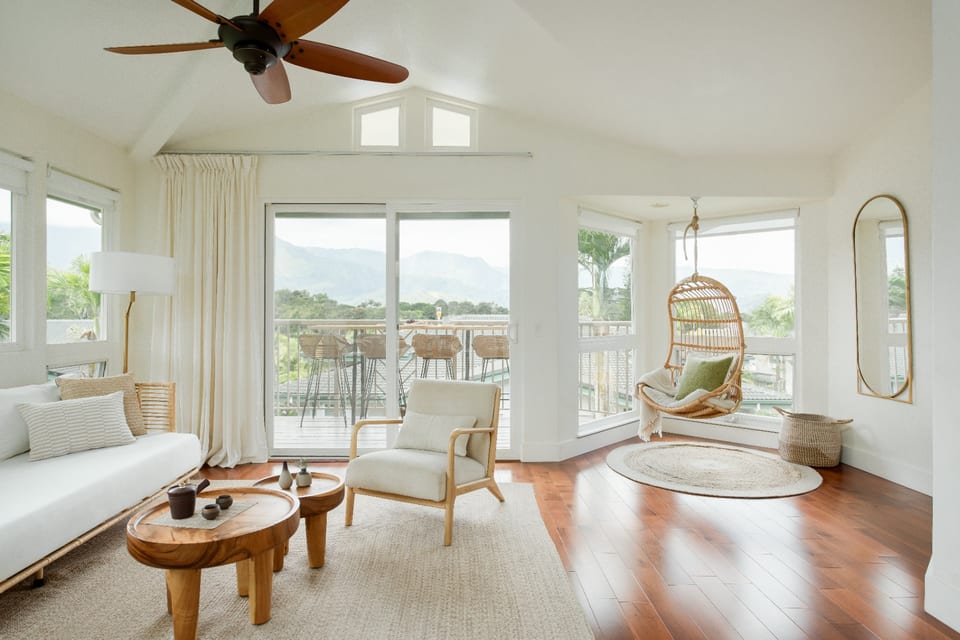 Vista sulla Cascata di Montagna, 3BR Makana Breeze - Princeville