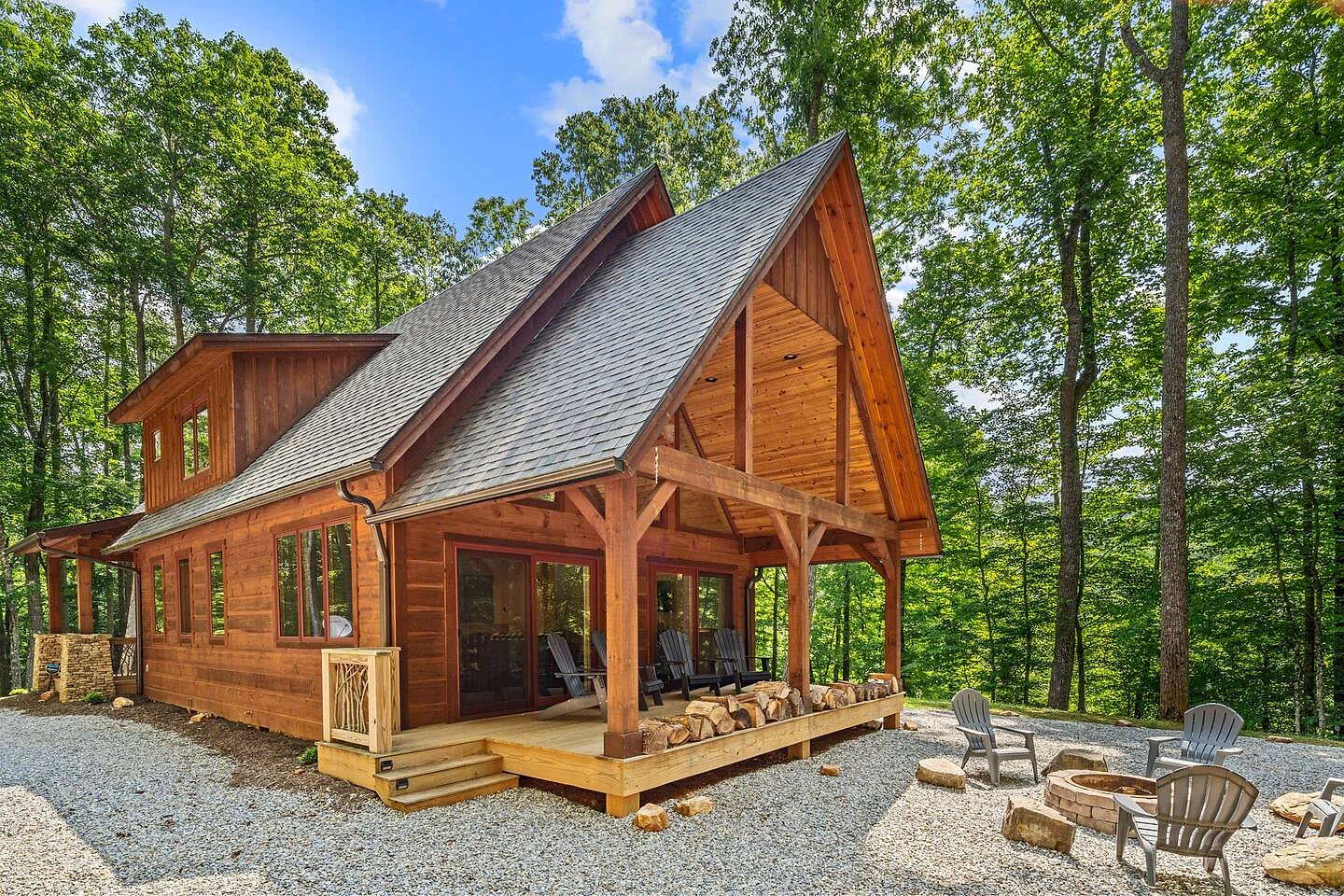 Covered outdoor space with free firewood