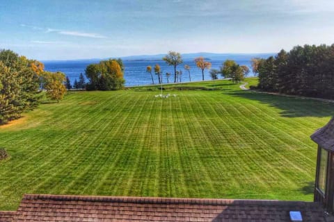 The front yard down to the water, so much space for so many possibilities