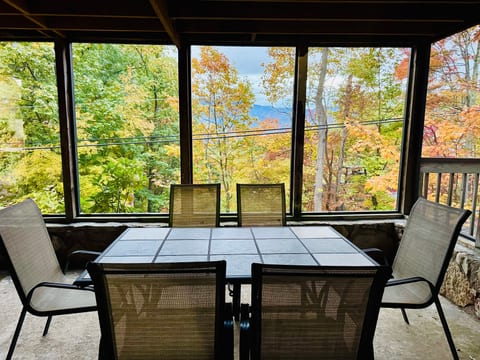 FALL SCREENED PORCH DINING VIEW