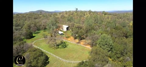 Fenced horse arena which guests can access. Meditate, exercise, or just commune with nature.