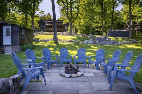 Fire pit at waterfront 