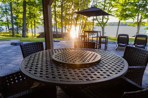 Cast iron outdoor table lounge area 