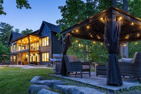 Evening View - BBQ lounge area under gazebo 
