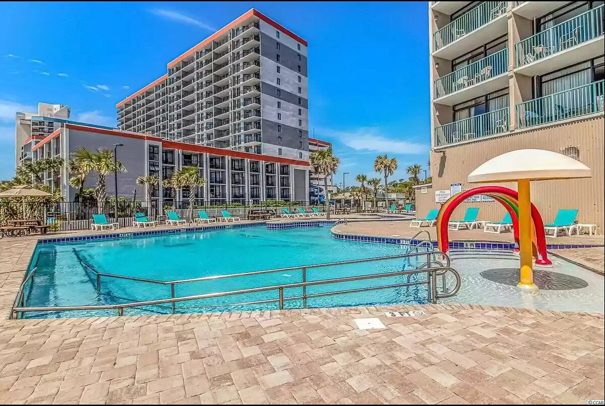 The outdoor pool is accessible to all of our guests.