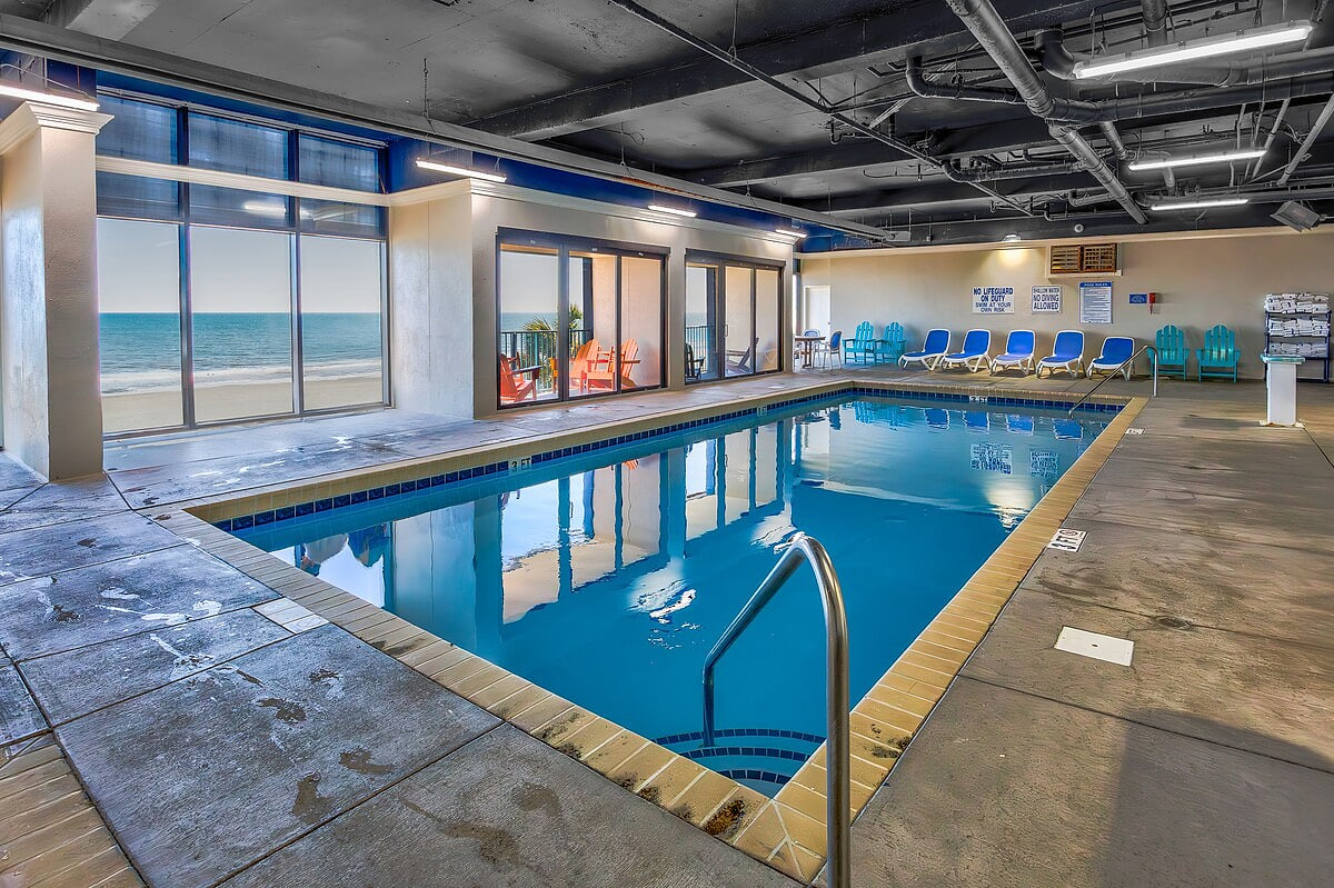Enjoy the indoor pool and 2 hot tubs without missing out on your ocean view. 1602 Sand Dunes Ocean Overlook