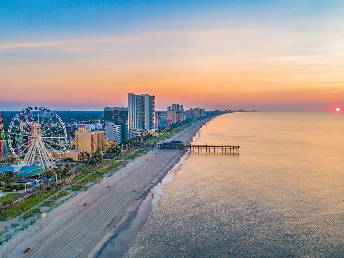 Myrtle Beach, is the hub of the Grand Strand, a 60-mile string of beaches. It’s also known for its celebrity-designed golf courses. Along its beachfront boardwalk are arcades, souvenir stands and restaurants