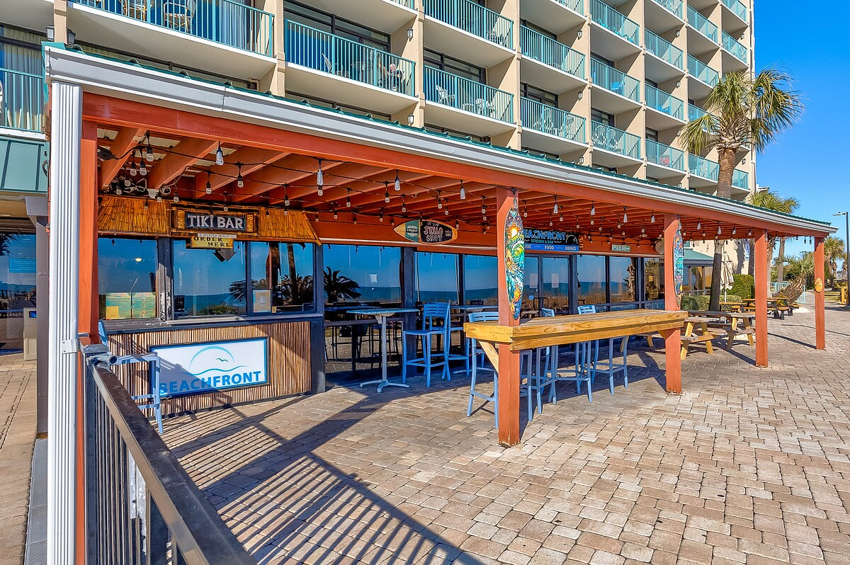 The TIKI bar offers onsite food & drink selections with outdoor seating right on the ocean.