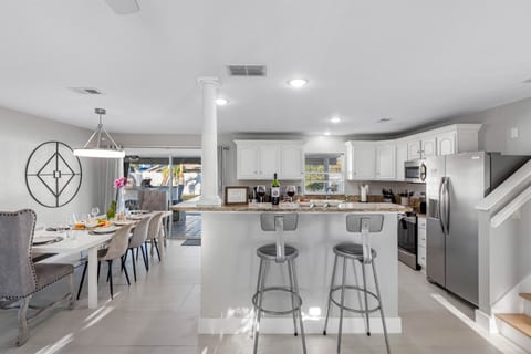 Our breakfast table provides an extra seating option.