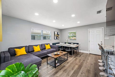 Relax with family and friends on our modern comfortable couch after a long day