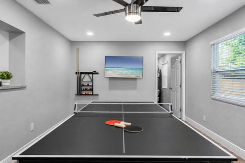 Never feel bored during your stay! This amazing property has competitive games in store for you! Bond playing ping-pong after swimming. You like what you see? Book with us now!