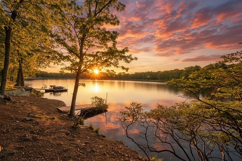 Morning at the lake feels like a reset button. Private dock, glassy water, and sunrise views you’ll be thinking about long after checkout.