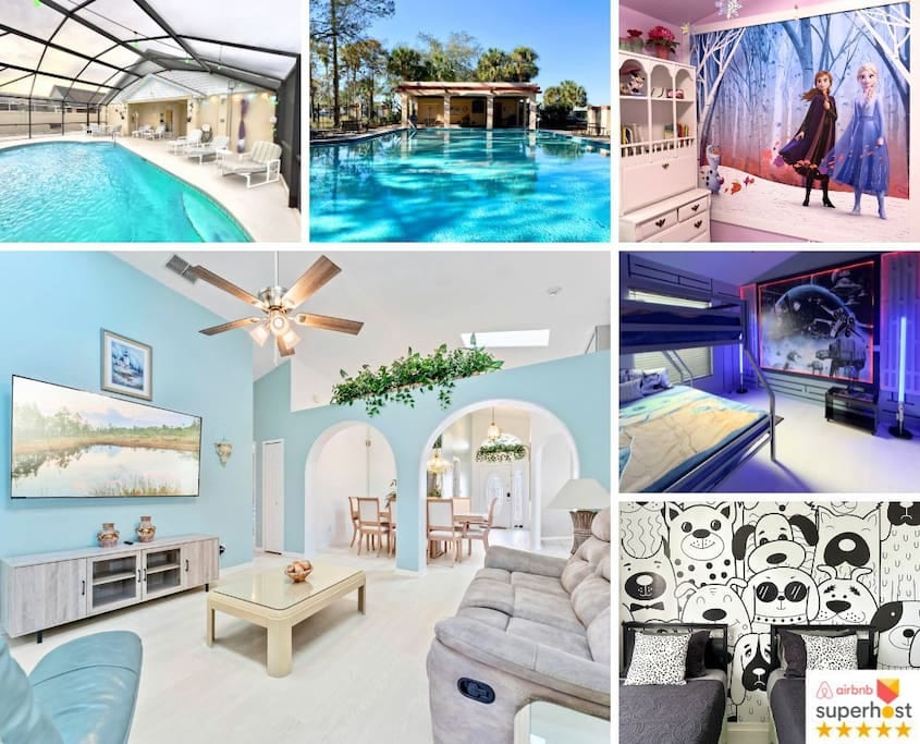 Themed (Star Wars & Frozen) family-friendly villa with both a private and a community pool with a gorgeous view!