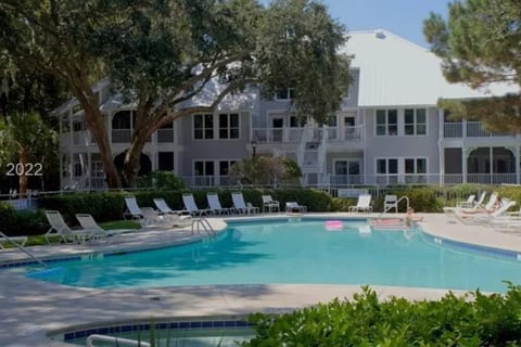 Pool and looking up to Villa