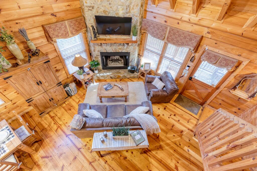 Lake View! Cozy Cabin w/ Hot Tub & Wood Fireplace!