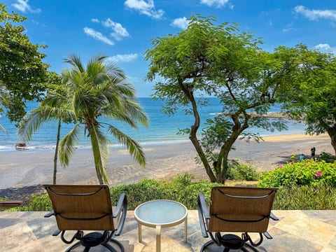 From your shaded patio, sink into a comfy chair and let the rhythm of the waves set the pace. With tropical blooms at your feet and the Pacific stretching beyond the palms, every glance is a reminder that time slows beautifully here