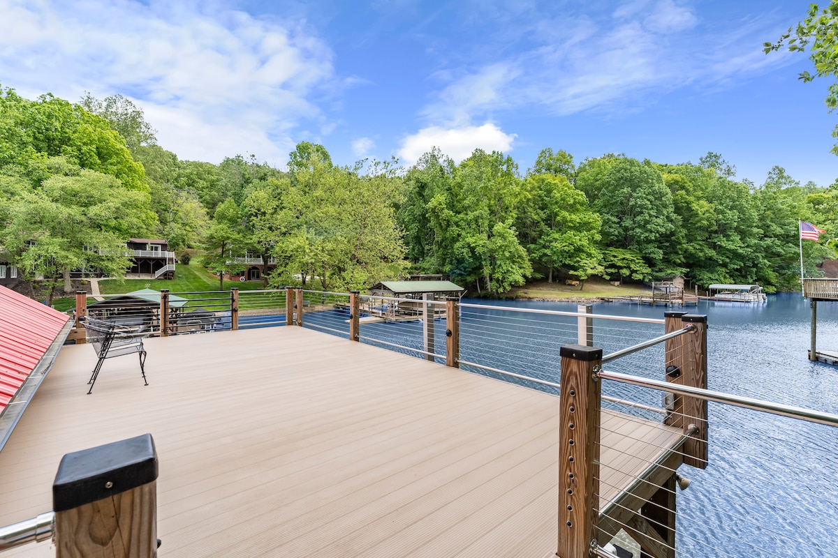 Two story dock - jump off the top! Deep water.