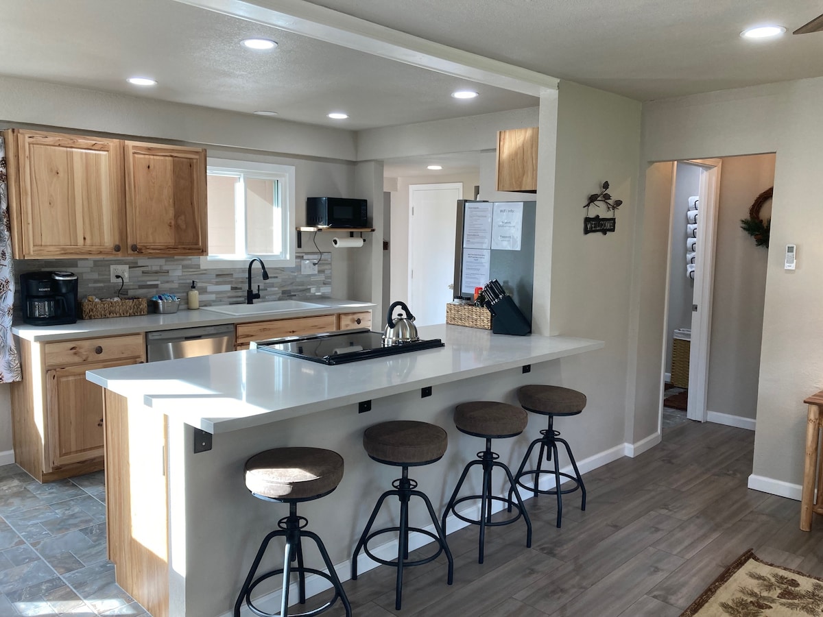 Kitchen and hallway to bedroom #1 and bathroom #1