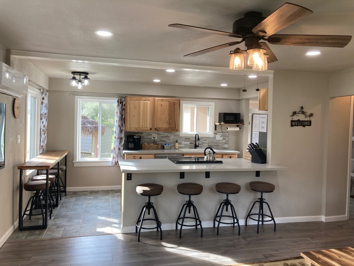 Kitchen and dining areas