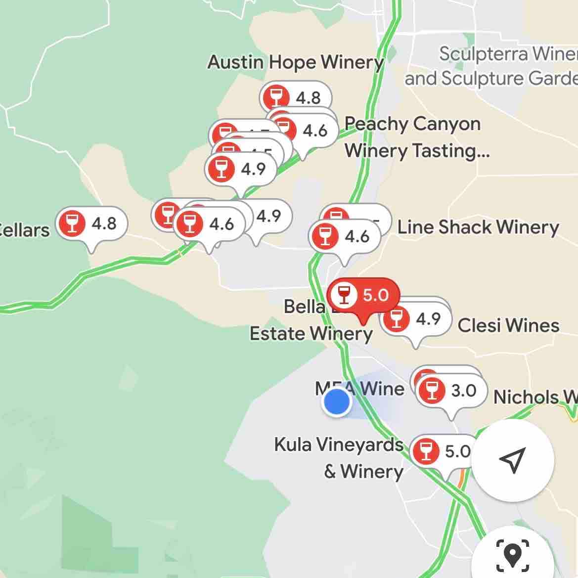 We are located close to many award wining wineries!