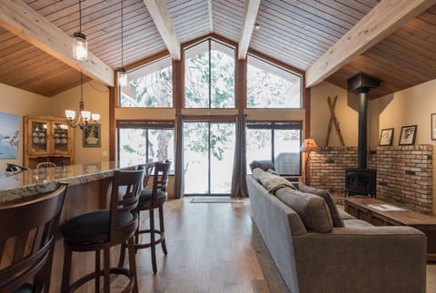 Open plan family room and kitchen