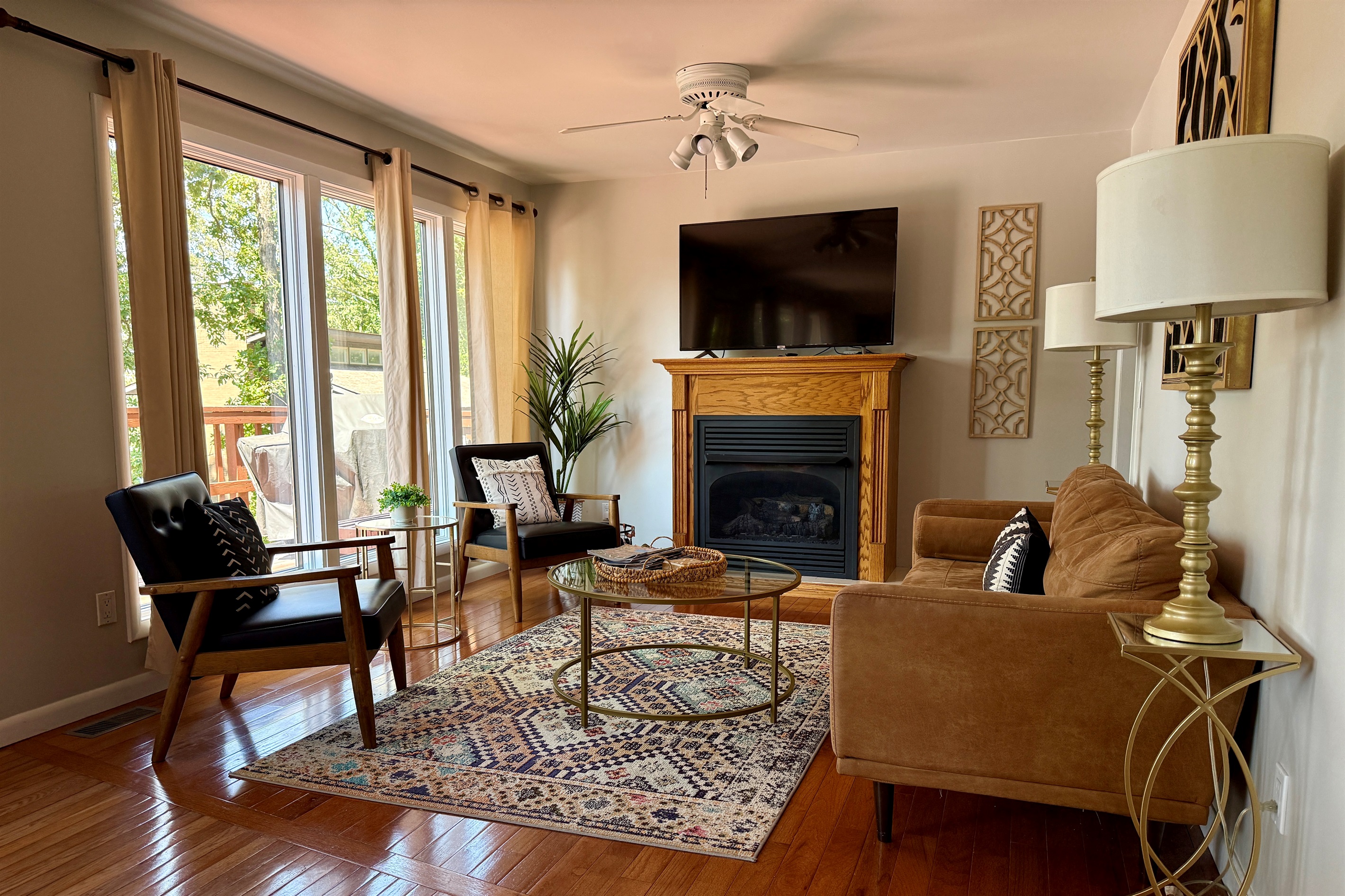 Gas fireplace for warm cozy evenings