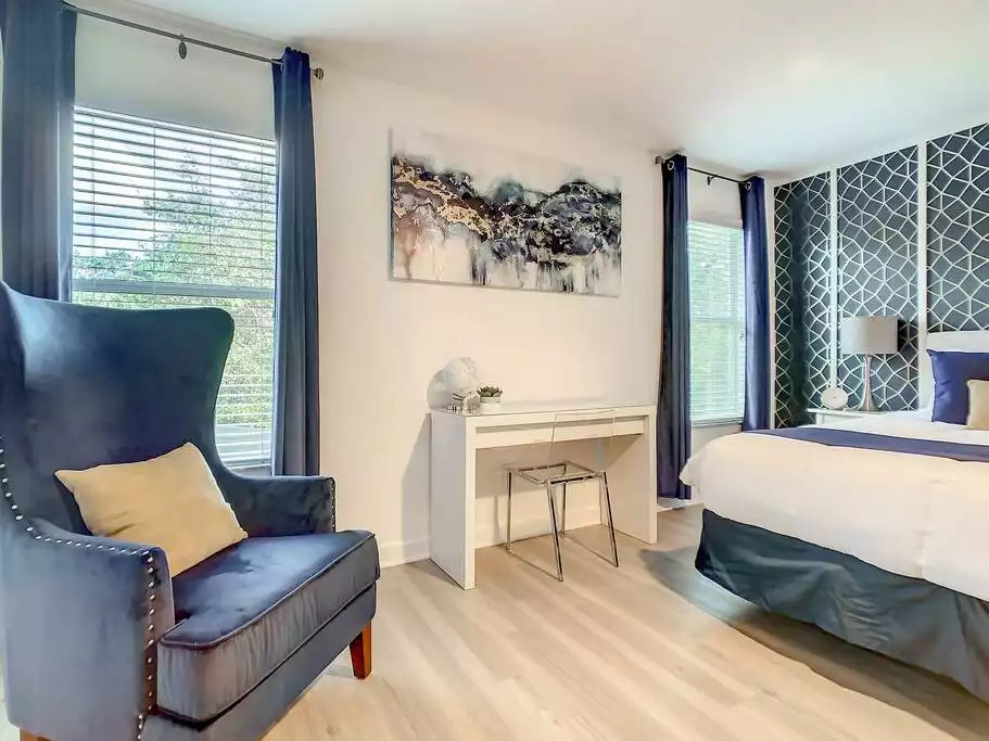 Workspace is available in the master suite. Workspace is available in the master suite. - 5mi Disney* Immersive Themes* Outdoor Pool & Movie - Kissimmee
