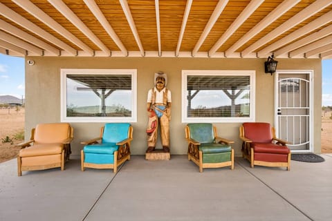 Front patio with Sagebrush Sam keeping watch