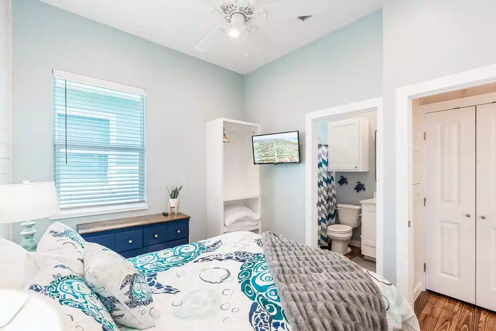 Dresser provided and a place to hang clothes if you need to - Barefoot Bungalow-Brand new, private pool,golfcart - Port Aransas Beach