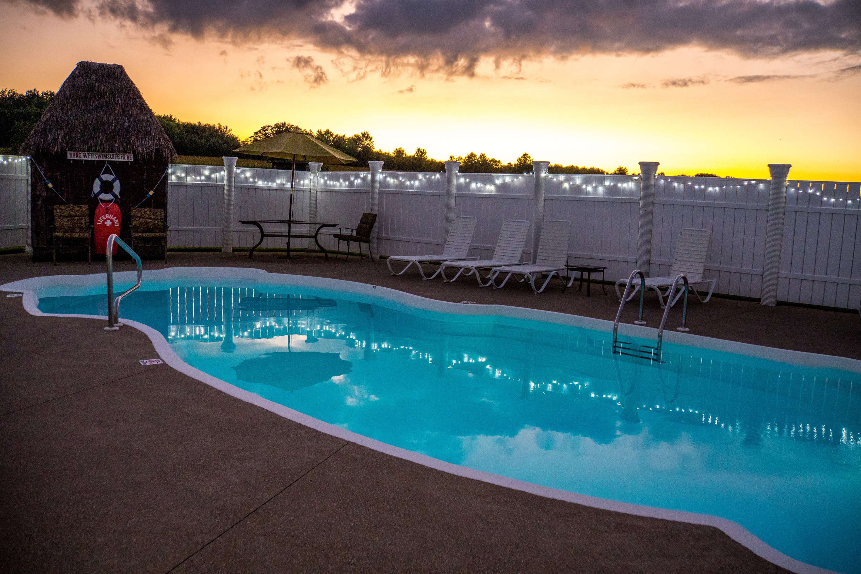 Our heated swimming pool.