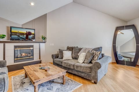 Grab a blanket or two, turn on the fireplace, and cuddle up while watching something on the TV! Connected to Roku so you can stream any of your favorite shows from Netflix, Hulu, or any other channel you want!
